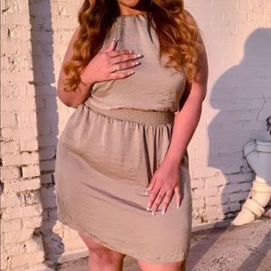 Plus Size Textured Mini Cami Dress